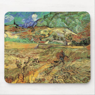 Enclosed Wheat Field w Peasant by Vincent van Gogh Mouse Pad