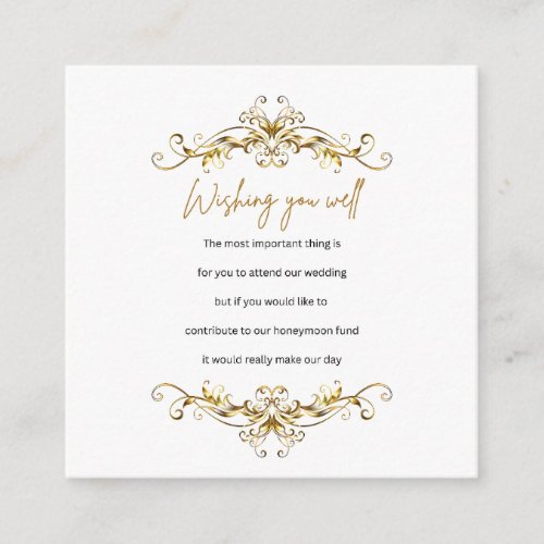 Encloser card Ornate Gold Scroll Frame