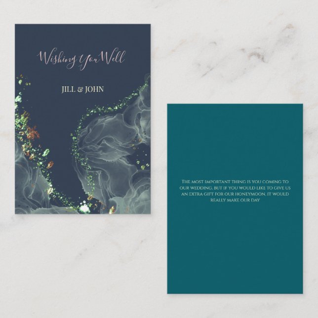 Encloser card Wedding Emerald Green   (Front/Back)