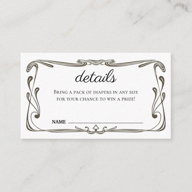 Enclosure Card -Baby Shower Invitation (Front)