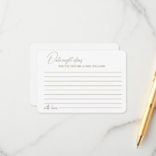 Enclosure Card Bridal Shower date night ideas