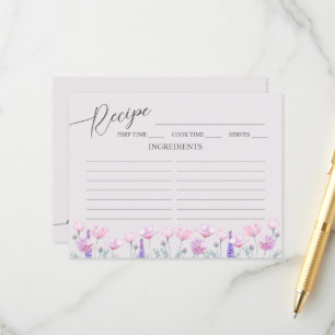 Enclosure Card Bridal Shower Recipe.