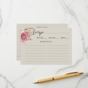 Enclosure Card Bridal Shower Recipe.