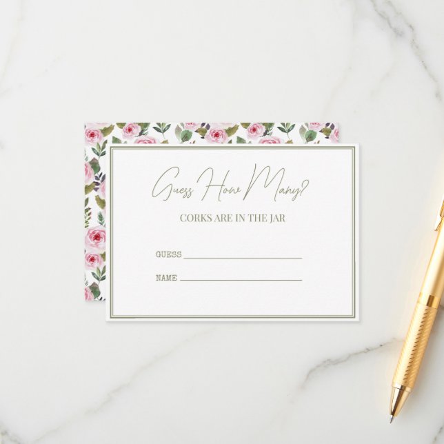 Enclosure Card for Bridal Shower. (Front/Back In Situ)
