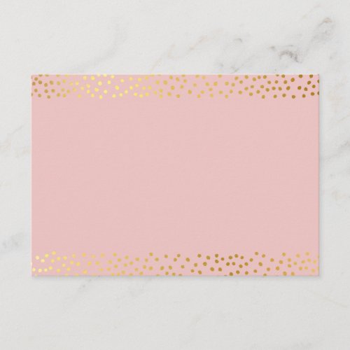 ENCLOSURE CARD rustic gold mini cute confetti pink