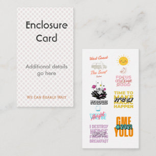 Enclosure Card Wedding Birth Announcement Diaper