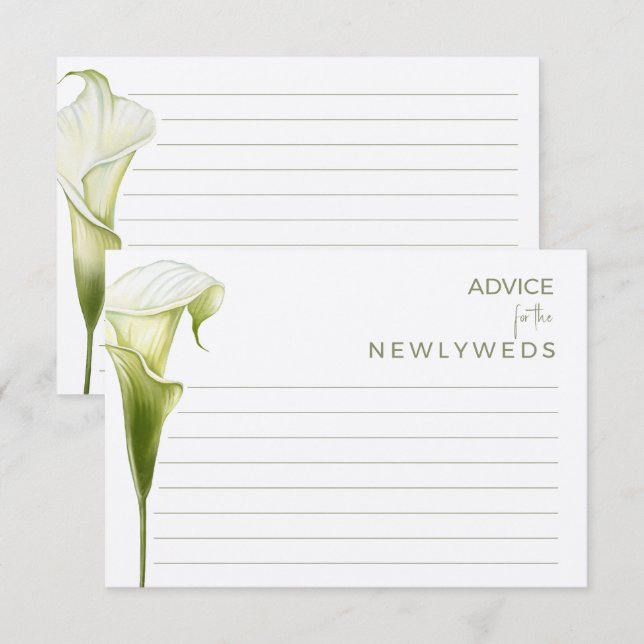 Enclosure Cards Advice for a bride shower. (Front/Back)