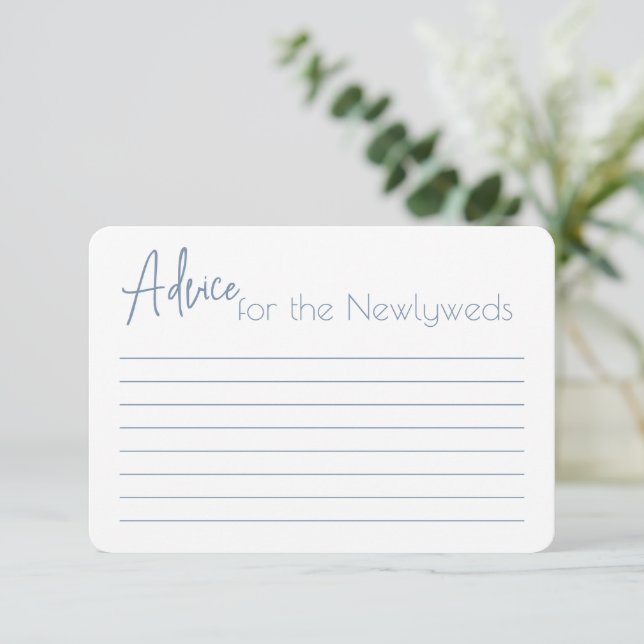 Enclosure Cards Advice for a bride shower. (Standing Front)