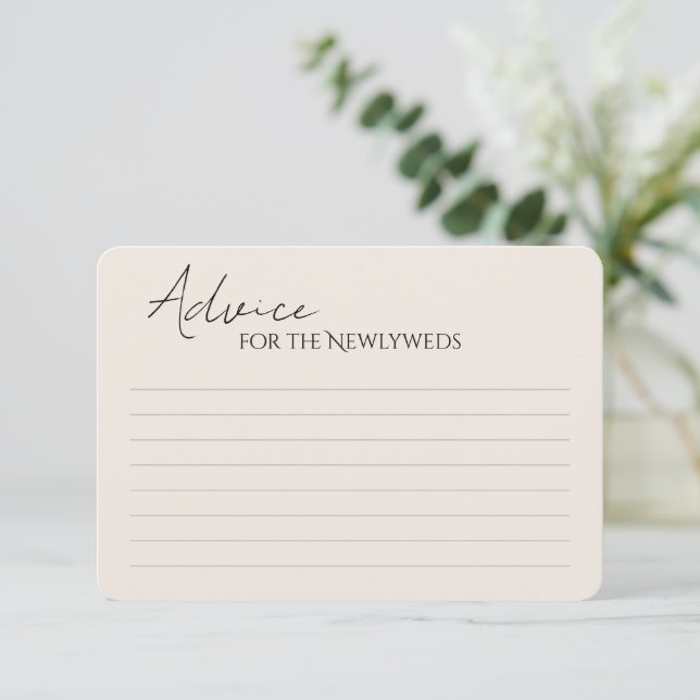 Enclosure Cards Advice for a bride shower. (Standing Front)