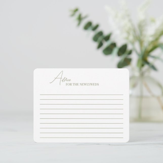 Enclosure Cards Advice for a bride shower. (Standing Front)