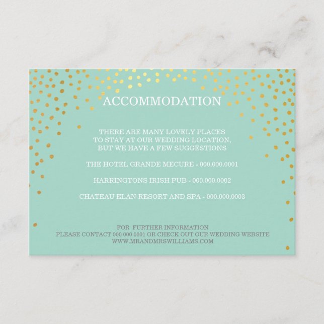 ENCLOSURE chic rustic mini gold confetti mint Card (Front)