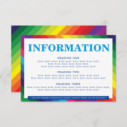 ENCLOSURE DETAILS fun colorful rainbow stripe RSVP