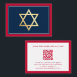 ENCLOSURE insert Bar Mitzvah logo QR code red navy<br><div class="desc">by kat massard >>> kat@simplysweetPAPERIE.com <<<</div>