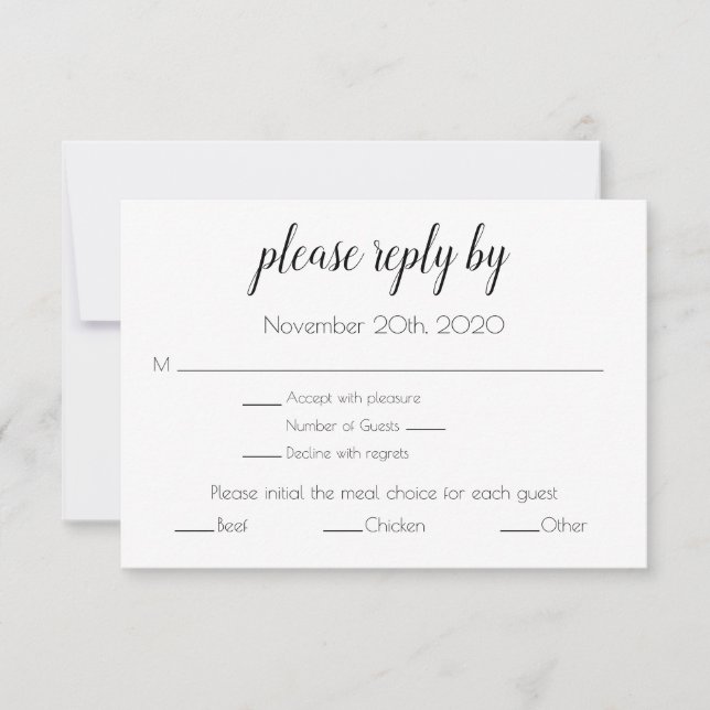 Enclosure RSVP card (Front)