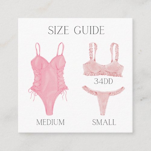 Enclosure size card for lingerie shower invitation