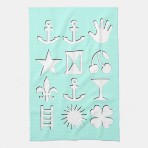 Encoded Message Friendship Blue Kitchen Towel