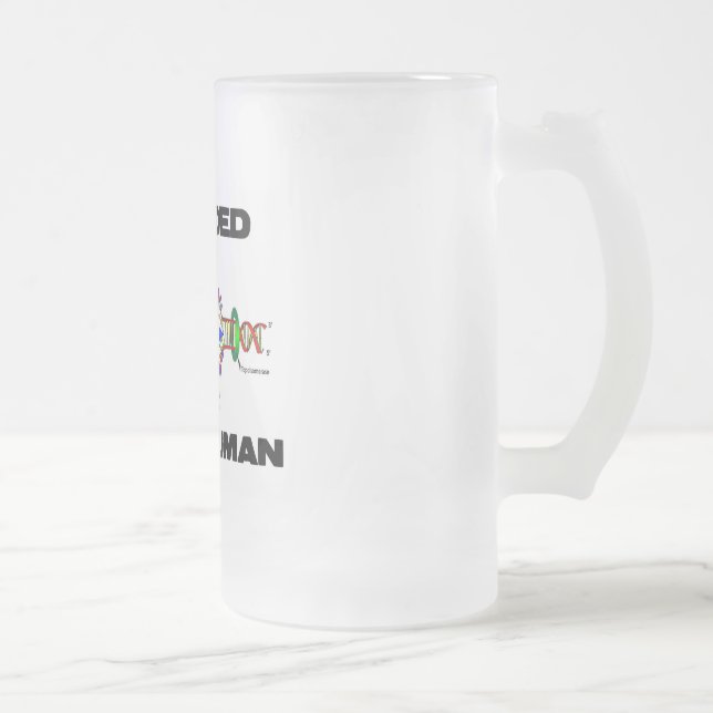 Encoded To Be Human (DNA Replication) Frosted Glass Beer Mug (Right)