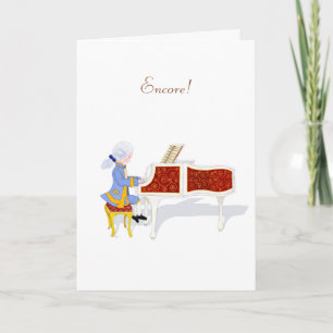Encore! Cute Mozart Piano Performance Note Card