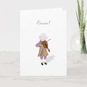 "Encore!" Cute Mozart Violin Music Performance Note Card
