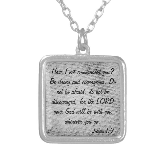 encouagement bible verse Joshua 1:9 necklace (Front)