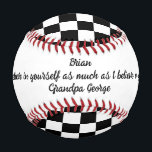 Encourage a Child & Black & White Checks Baseball<br><div class="desc">A nice gift to a child for his first game of baseball with words of encouragement from family. This one is a keeper always.

The design features a classy checkerboard with classic black and white colors.</div>