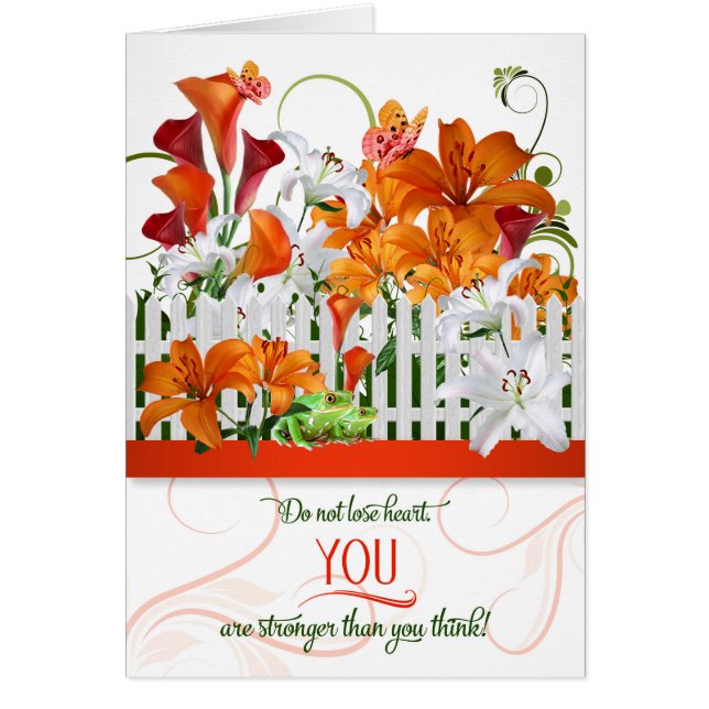 Encourage Garden of Lilies with Butterflies Cards (Front)