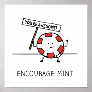Encourage Mint  Youre Awesome Poster