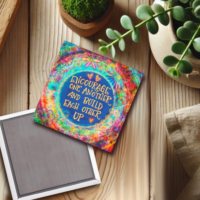 Encourage One Another Colorful Inspirational Magnet (Creator Uploaded)