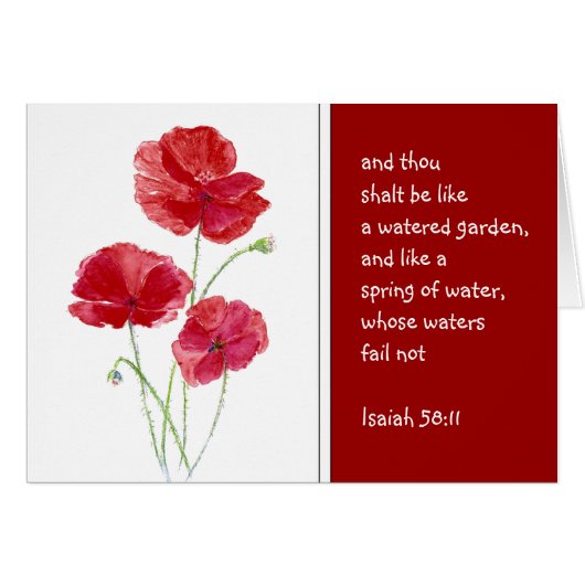 Encourage Promise Scripture Isaiah Poppy Garden Cards (Front Horizontal)