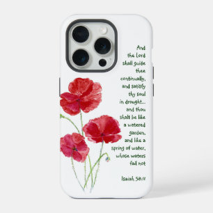 Encourage Scripture Isaiah Poppy Garden Flower iPhone 15 Pro Case