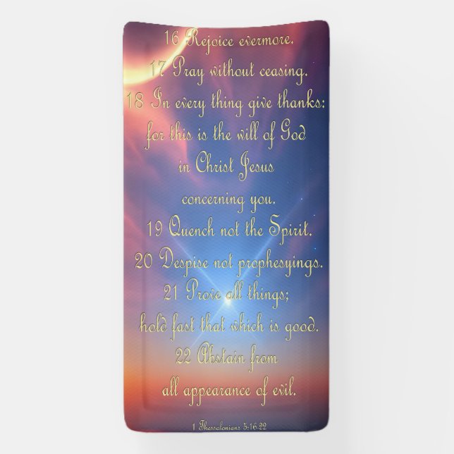 Encouragement Banner - 1 Thessalonians 5:16-22 (Vertical)