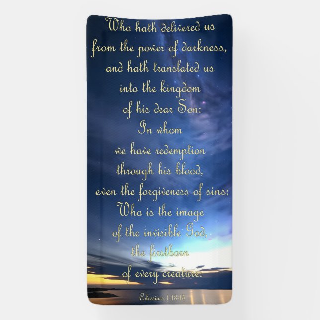 Encouragement Banner - Colossians 1:13-15 (Vertical)