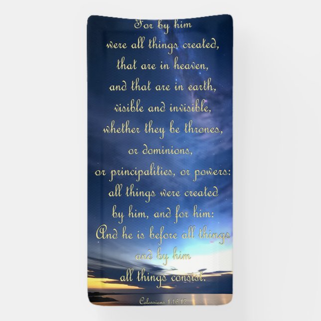 Encouragement Banner - Colossians 1:16-17 (Vertical)