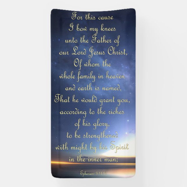 Encouragement Banner - Ephesians 3:14-16 (Vertical)