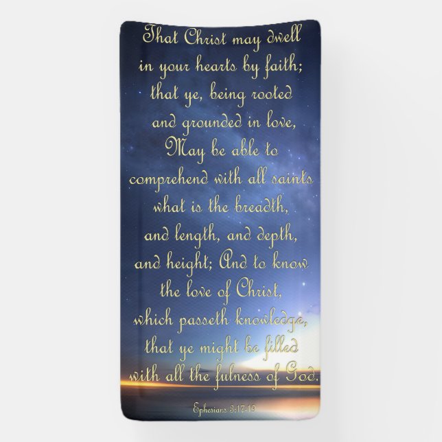 Encouragement Banner - Ephesians 3:17-19 (Vertical)