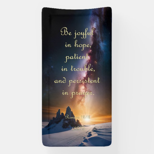 Encouragement Banner - Romans 12:12 (Vertical)