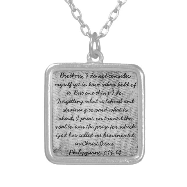 encouragement bible verse Philippians 3 necklace (Front)