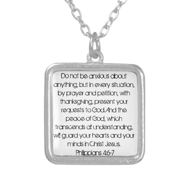 Encouragement bible verse Philippians 4:6 necklace (Front)