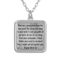 encouragement bible verse Psalm 119 necklace