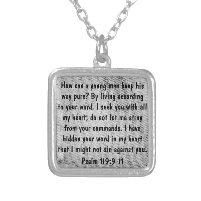 encouragement bible verse Psalm 119 necklace (Front)