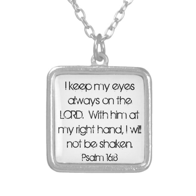 encouragement bible verse Psalm 16:8 necklace (Front)