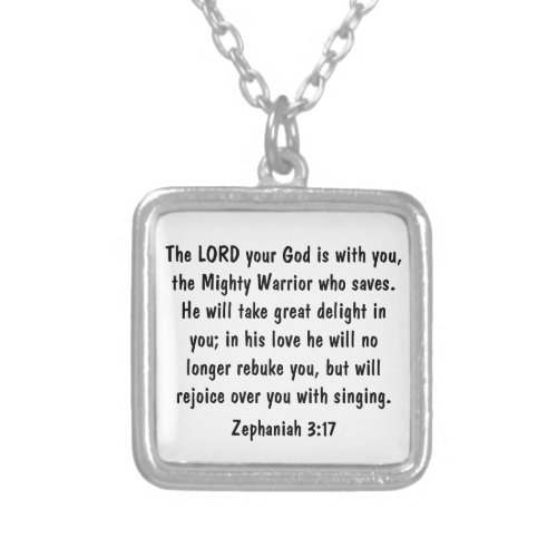 encouragement bible verse Zephaniah 317 necklace