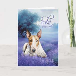 Encouragement Bull Terrier Dog Lavender Meadow Card