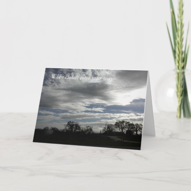 Encouragement Card: Cloudy Sky over oak landscape Card (Front)
