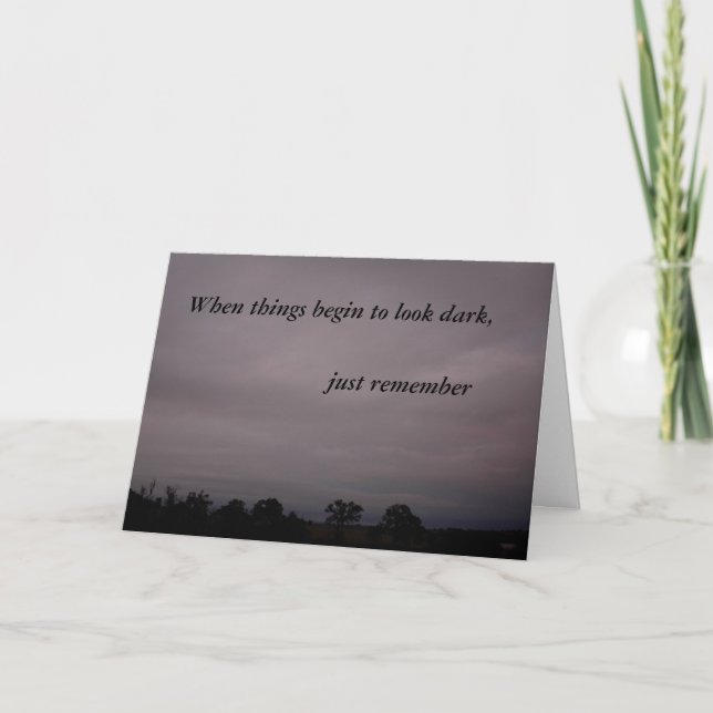 Encouragement card, dusk over treetops. card (Front)