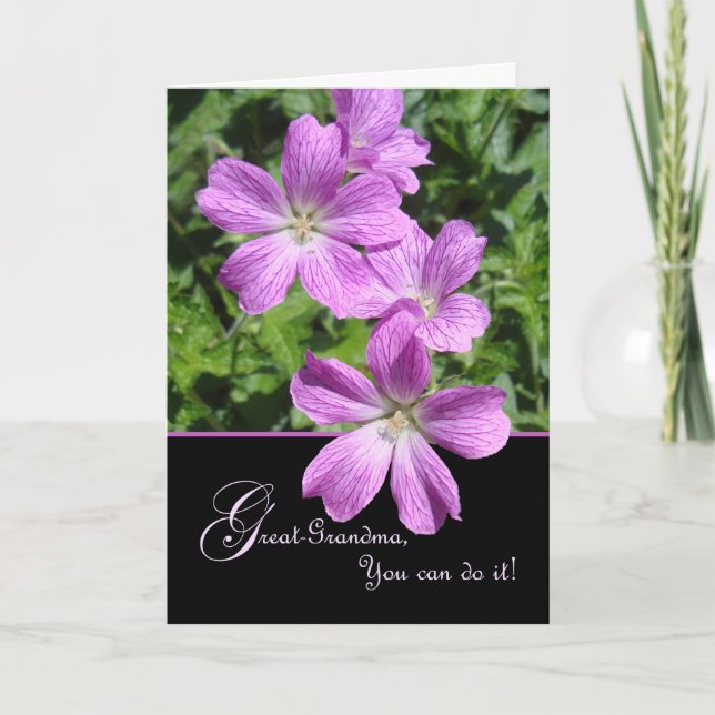 Encouragement Card for Great-Grandma, Flowers (Front)