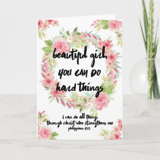 Encouragement Card Pink Roses With Scripture