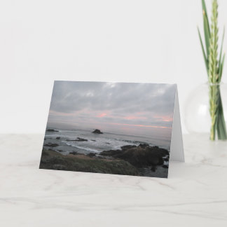 Encouragement Card: Rocky Coastline at Sunset Card