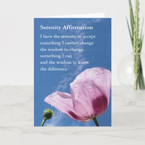 Encouragement card Serenity Affirmation Card