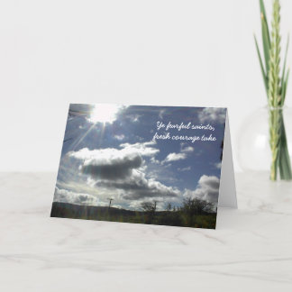 Encouragement Card with cloudy sky.